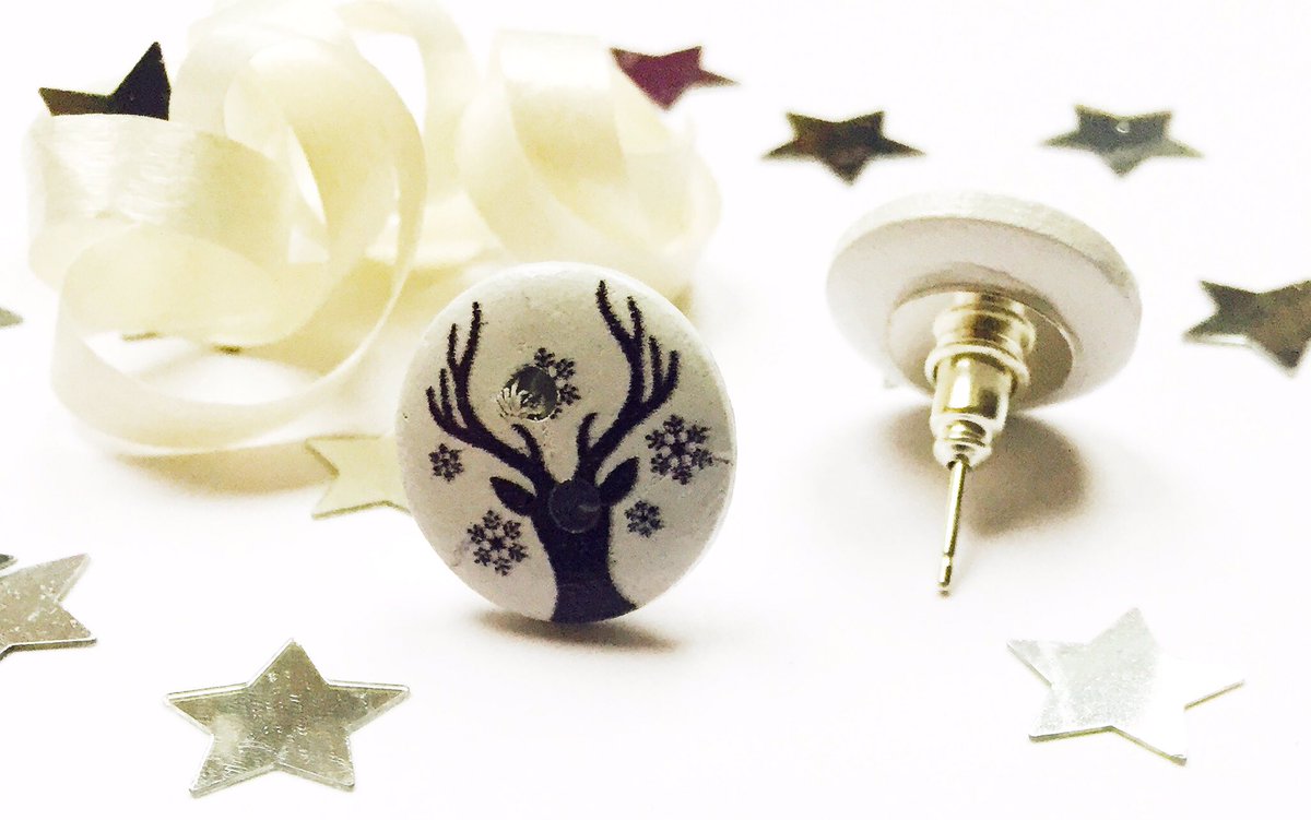 I love these buttons I think they make perfect festive earrings. They're Sterling Silver and are £10 inc P&amp;P #handmadejewellery #craftbuzz