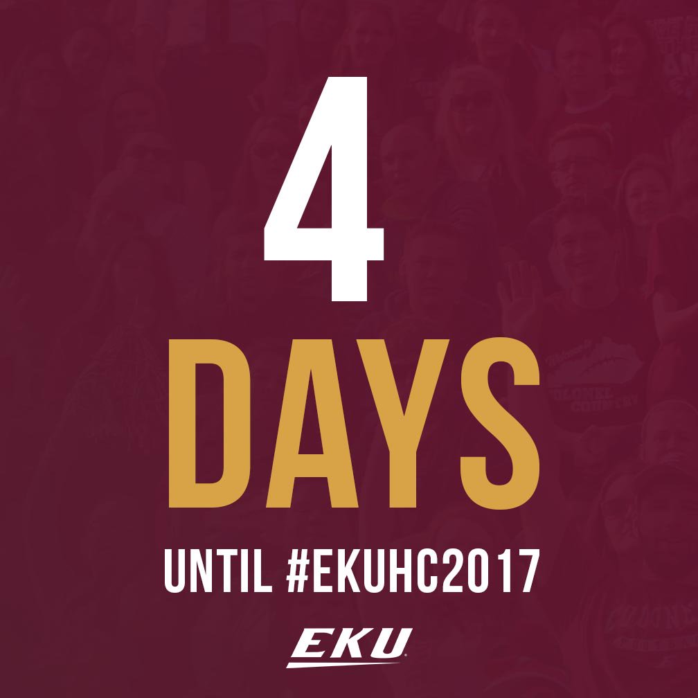 eku's tweet photo. This week #EKUHC2017 begins. Just 4 days away. https://t.co/OmyLoxLBLC