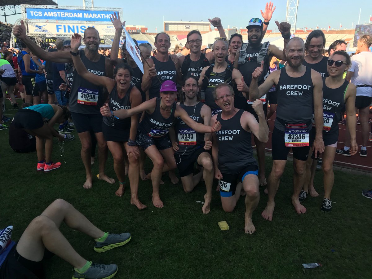Feetback020's tweet image. Finished #BarefootCrew ! 21 km #Blootsvoets ! @TCSadammarathon