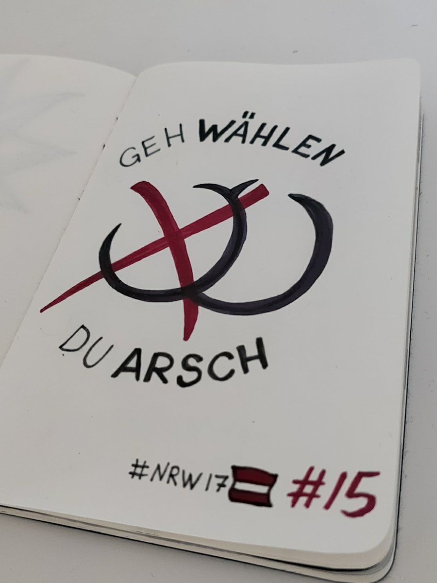 DavidAltreiter's tweet photo. Geh wählen, du Arsch! #nrw17 
#inktober Day 15 
#inktober2017 https://t.co/rOsqfyFVki