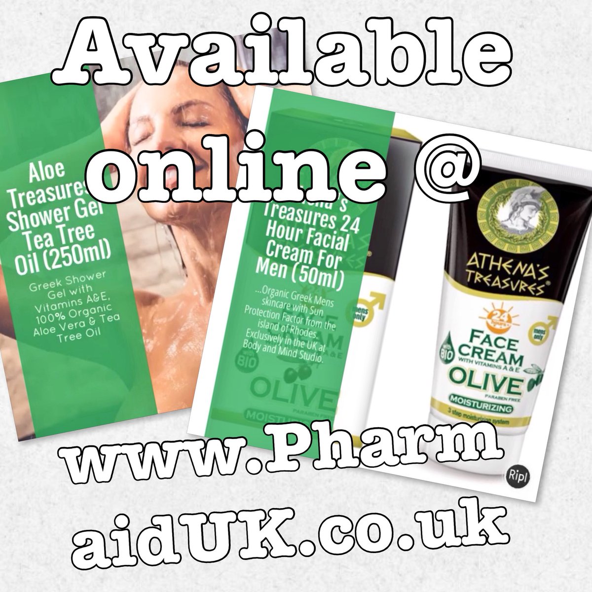 PharmaidUK's tweet photo. Greek Organic Skin and Haircare now available in the UK! #aloetreasures #athenastreasures #pharmaidwellness #argantreasures @bodymindstudio https://t.co/8qjdXa1qg9