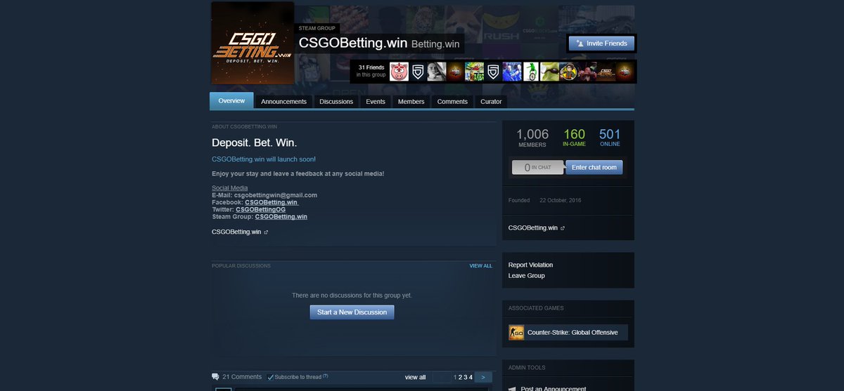 CSGOBettingOG's tweet image. We got the 1000 members today!

I thank everyone supporting us, we appreciate it!

Daily Avatar is not working yet, we will fix it soon. :)