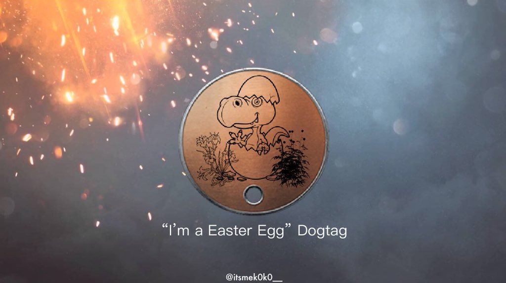 itsmek0k0__'s tweet photo. @Battlefield Here is my โIโm a Easter Eggโ Dogtagโ๐ป #EAContest #BF1DogTagDesign https://t.co/EFom3wZdhP