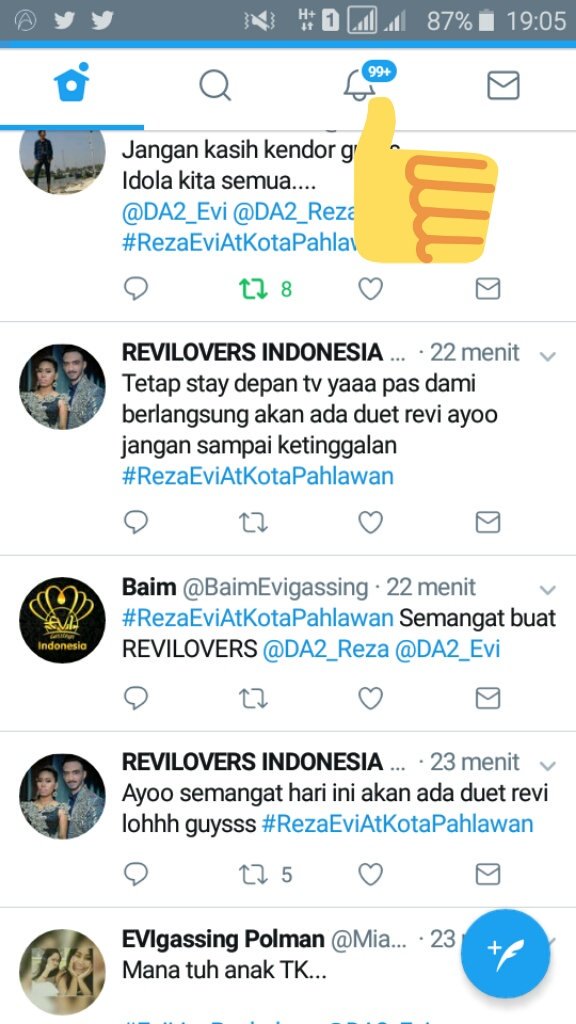 Wowww notifikasi hari ini jebollllllllll #RezaEviAtKotaPahlawan