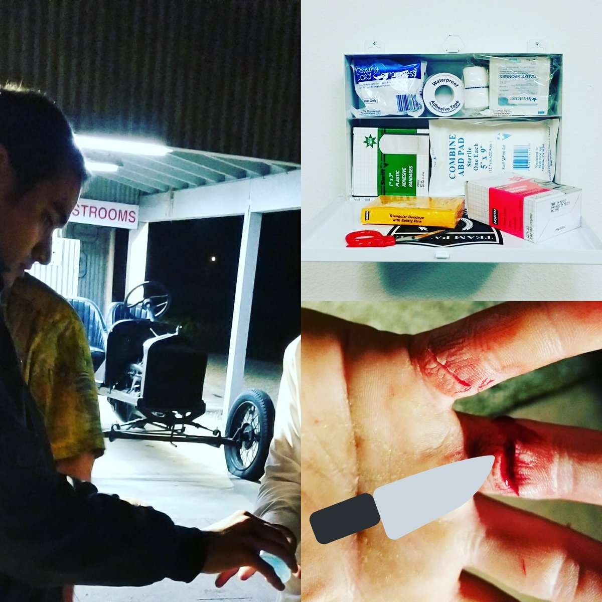 team_patrol's tweet photo. A man cut himself by accident. We used our #firstaidkit. ALWAYS PREPARED!
#security #badcuts #blood #ThisTeam #local #SGV #sangabrielvalley https://t.co/f4OhoXS5XR