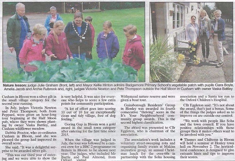 cuxhaminbloom's tweet photo. #Cuxham scored Silver Gilt at Britain #inbloom Thames &amp; Chilterns with increased points for community participation! https://t.co/5ybslea8kD https://t.co/lq0aHAklo0