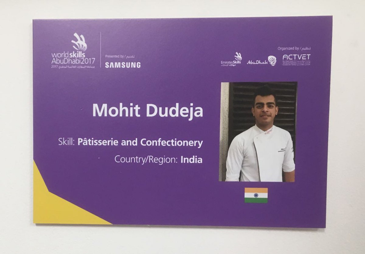 skillthsc's tweet photo. Mohit Dudeja, representing Team India on Day1 of WorldSkills Abu Dhabi 2017 for Confectionary Skills.
#SkillTHSC #WorldSkills2017 #AbuDhabi https://t.co/o9aX7lqLTo