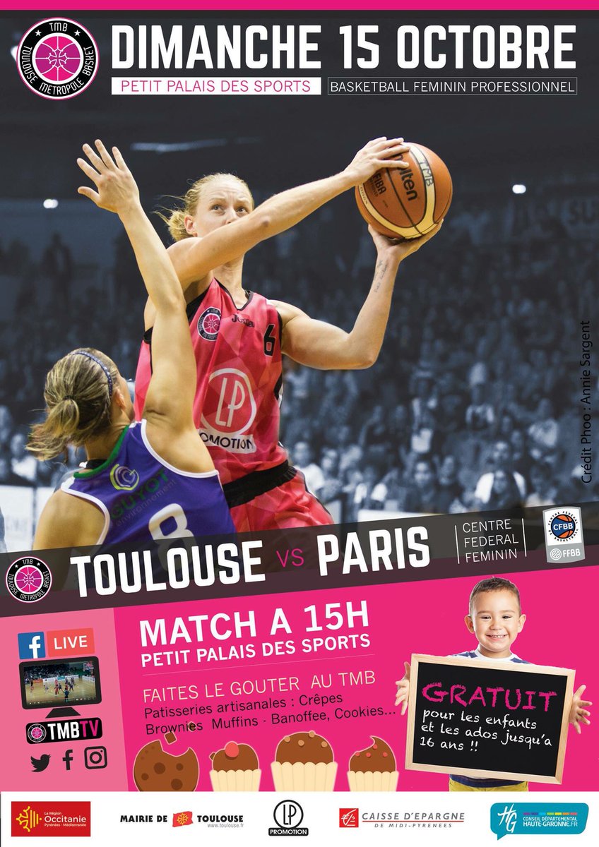 TMB_Basket's tweet photo. Aujourd’hui à 15h, venez au petit palais des sports pour découvrir le basket-ball professionnel féminin ! C’est gratuit jusqu’à 16 ans https://t.co/r0DXttB2as