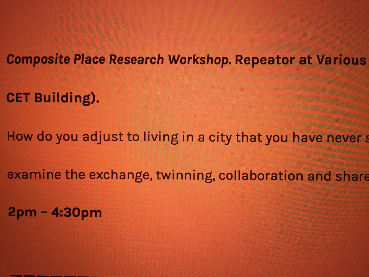 repeator123's tweet photo. Join us at @Cov_Biennial for a research workshop for #compositeplace, #settingfootinacityforthefirsttime 2-4.30 today π€πΊ https://t.co/VolBHv22R6