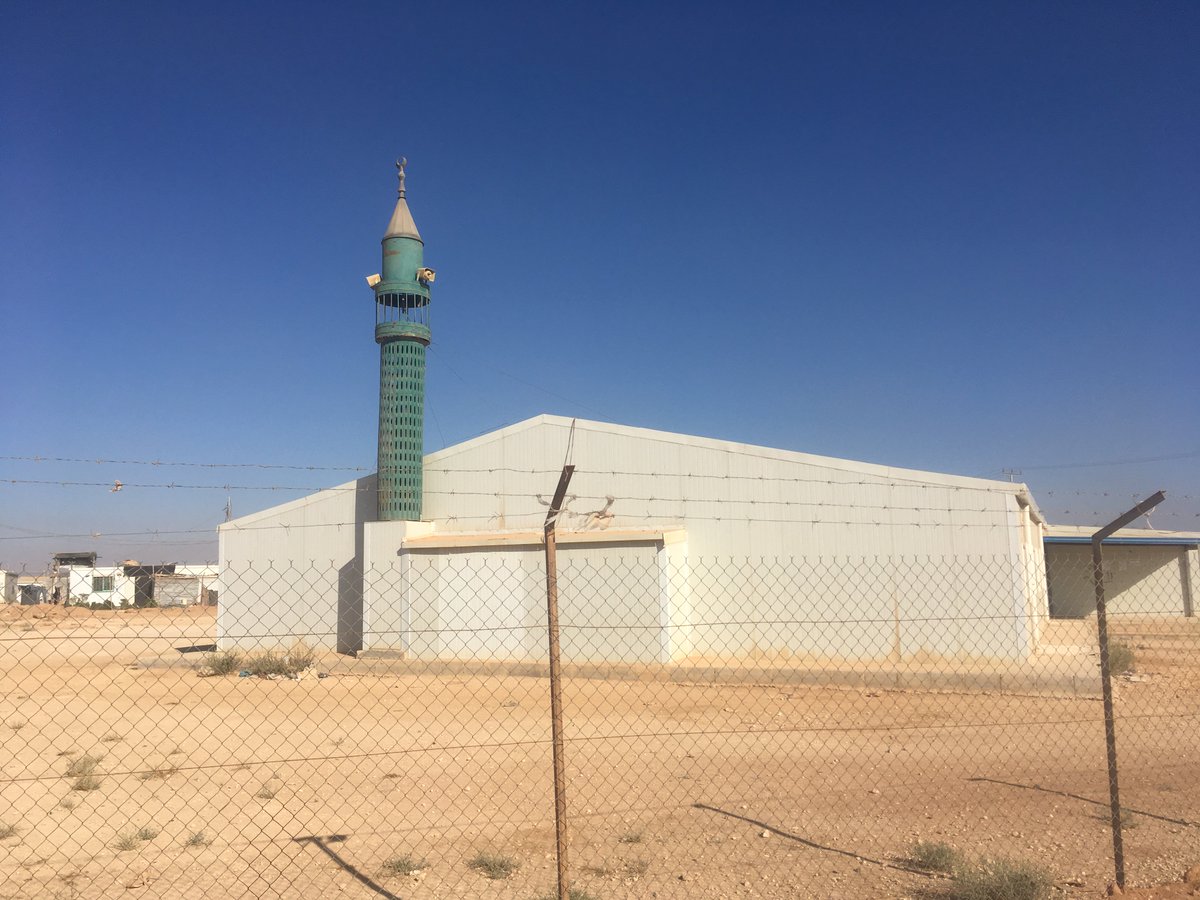 NGO_JEN_MEast's tweet photo. About 80 basic #mosque are spread across @ZaatariCamp . You will hear the beautiful Adhan(call to worship) 5 times a day. #refugees https://t.co/JCL8BUlZB1