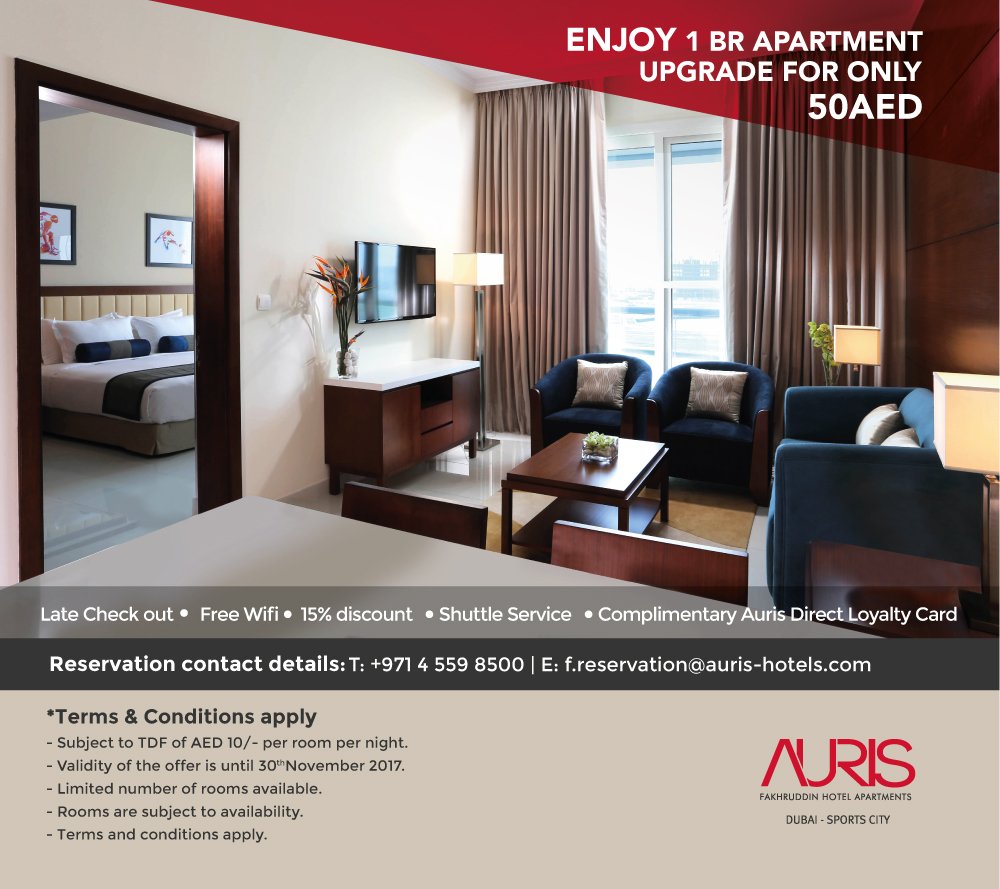 Aurishotels's tweet photo. Use #code UPGRADE ME when booking through https://t.co/UBtqzZ537t  to get an upgrade on 1BR APT for AED50 ONLY @AurisFakhruddin #aurishotels https://t.co/aGTxb0EsSL