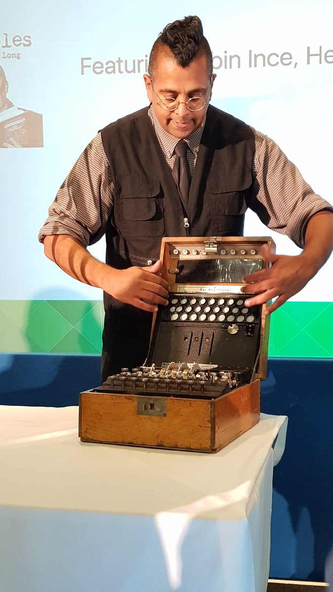 BenMakin42's tweet photo. So many highlights @QEDcon this year - & seeing @SLSingh & his Enigma m/c was definitely one
#QEDcon #QED2017 https://t.co/SJgAqpWbHb