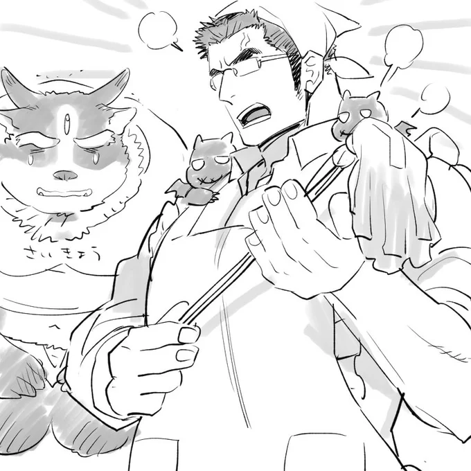 「だらしがないッ!!」
「カーチャンごめんであ～る…」
「誰がカーチャンですか💢💢💢💢💢!!!」
#放サモ
#放サモファンアート 
