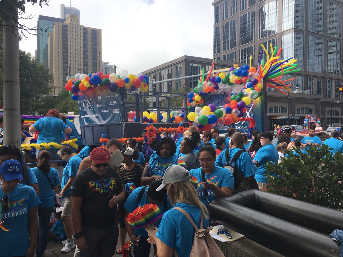 RockAnderson79's tweet photo. Great @CoxEnterprises and @CoxAutomotive attendance at the #AtlantaPride Parade. It’s not too late to join. #OneTeamOneCox!! https://t.co/qhUp2cjZMI