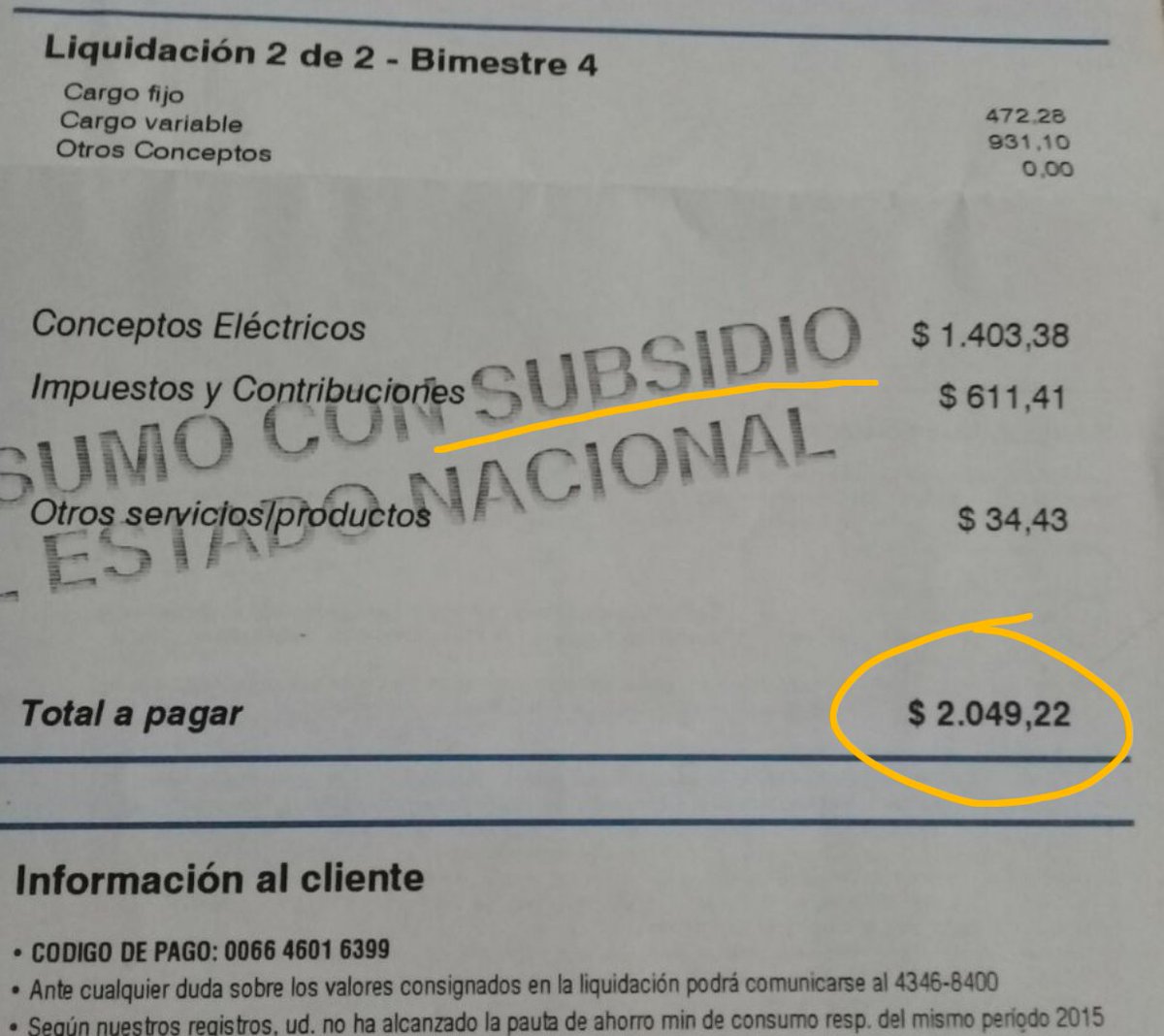 Este #FelizDiaDeLaMadre quiero saludar a la mía que es jubilada c/mínima y le sacaron arbitrariamente la tarifa social: $2049 de luz, genios