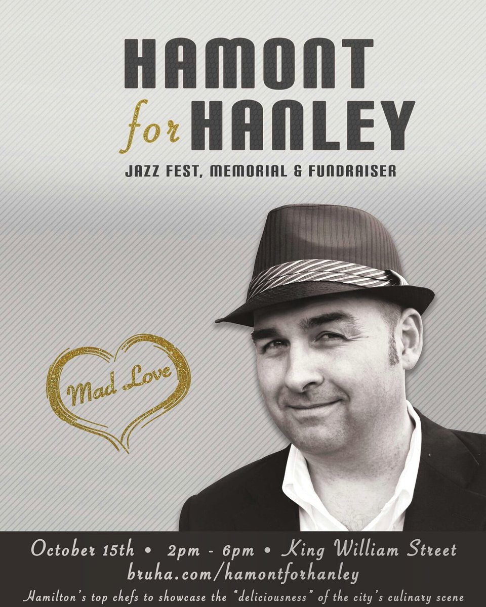 BruhaExclusive's tweet photo. TODAY #HamOnt celebrates the life of Pop Up King, Dave Hanley in the form of a jazz fest, memorial &amp; fundraiser on King William Street @ClubAbsinthe! 

☔ or ☀ we'll see you there! Get your tix at 👉 https://t.co/01M0P0Bh6J

#HamOntforHanley #JazzFestival #Celebration https://t.co/dSKcGmMVfB