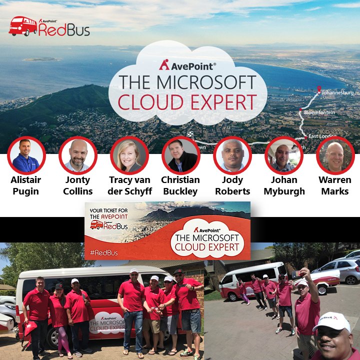 We're on the #RedBus! #CloudExperts #APRedBus @AvepPoint_Inc <a href="/buckleyplanet/">Christian Buckley</a> <a href="/MarksWazza/">Warren Marks</a> <a href="/SayediMac/">Johan Myburgh</a> <a href="/AlistairPugin/">Alistair Pugin | MVP #2GAS #M365UG</a> <a href="/JontyCollins/">Jonty Collins</a> <a href="/Jody_WP/">Jody Roberts</a>