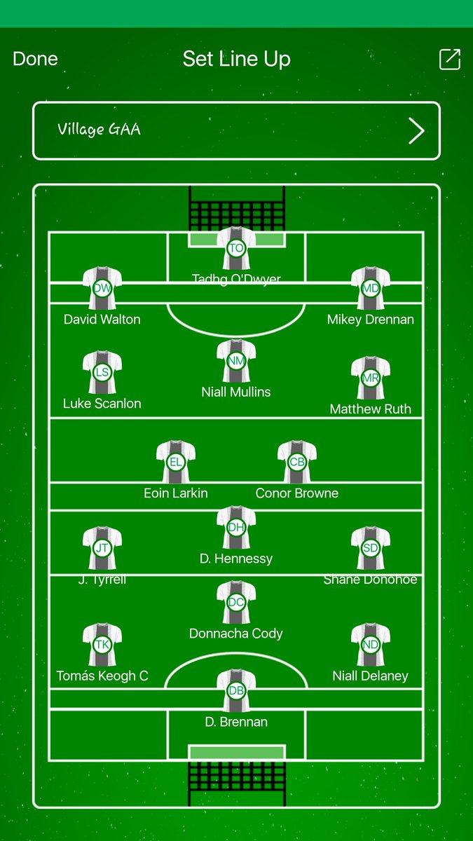 James Stephens GAA & Camogie Club (@villagegaa) on Twitter photo Senior hurling championship semi-final 
Village GAA Starting Line-up. #ClubManLive Senior hurling championship semi-final 
Village GAA Starting Line-up. #ClubManLive