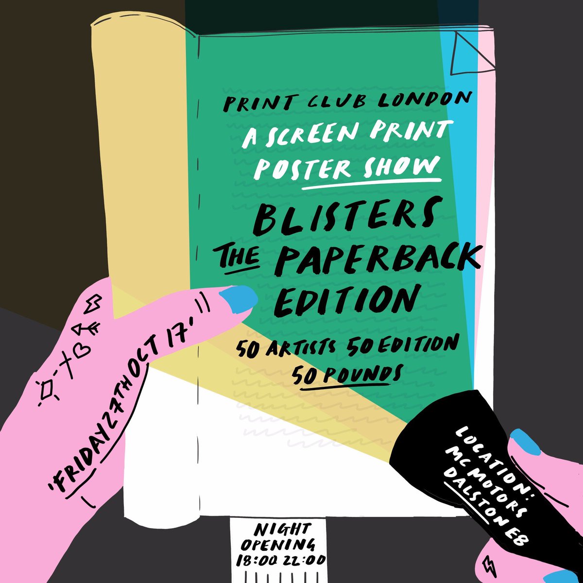 Leytonrocks's tweet photo. Excited that @venner_leyton's @TiffHowick will be part of @printclublondon #blisterspaperback exhibition in Oct! 50 artists, 50 edition £50! https://t.co/awpw8KA01M