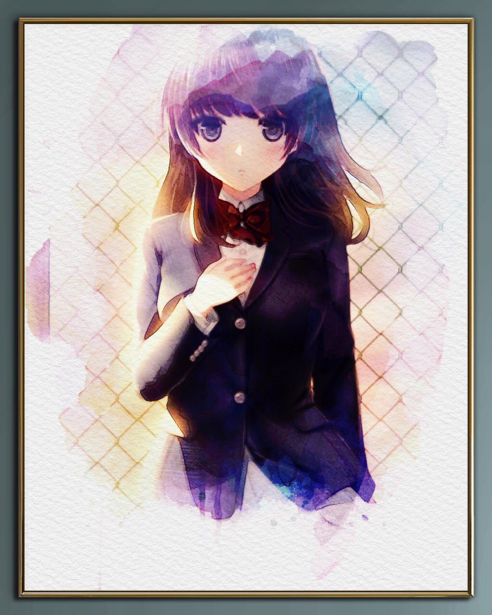 流行りのアプリで加工してみました(・▽・) 線が太めの絵の方が合いそう… 