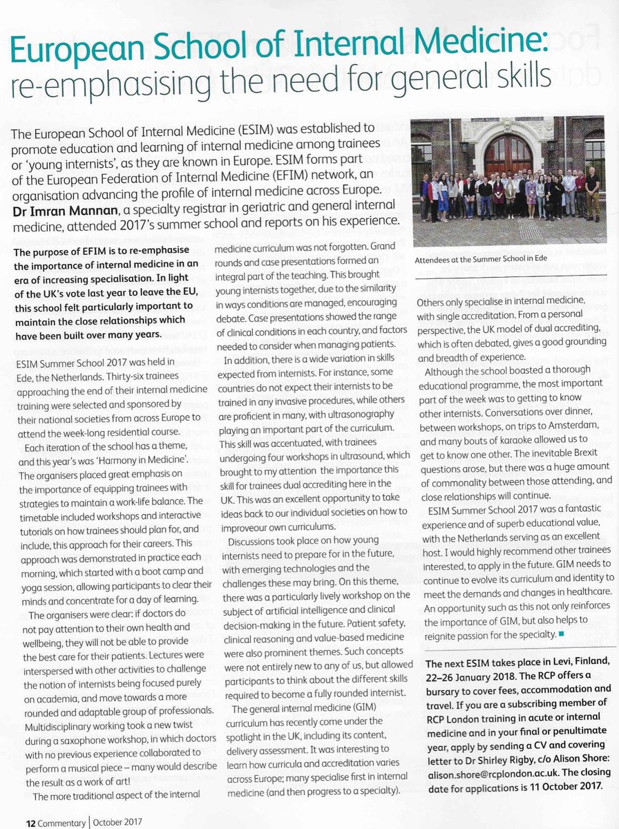 Gansrob's tweet photo. European School of Internal Medicine emphasizing general competencies to strengthen #Healthcare #ESIM2017 https://t.co/9pLS5Vy2tK