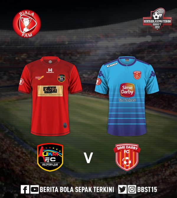 BBST15's tweet photo. Jersi yang digunakan oleh UKM FC & Sime Darby untuk Final 1 #PialaFAM2017
Jersi dari @MY_footballliga https://t.co/ytZAJ9FLmg