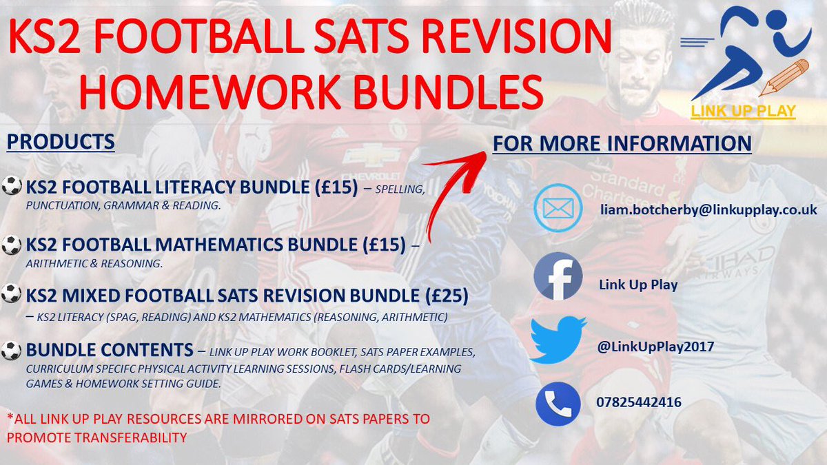 LinkUpPlay2017's tweet photo. Retweet and follow for a chance to win a FREE KS2 homework bundle. 5 available! ⚽️📚#AssistingYouWithLearning https://t.co/TsXy8LQKs6