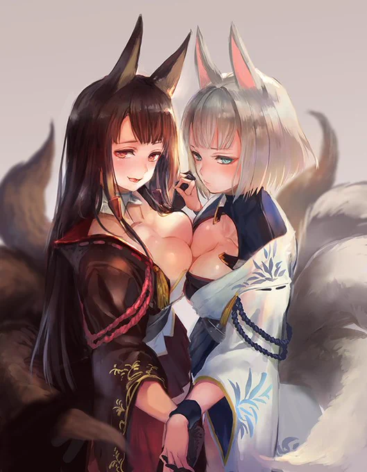赤城さんと加賀さん、描いたからこれででるはず・・・!#アズールレーン 