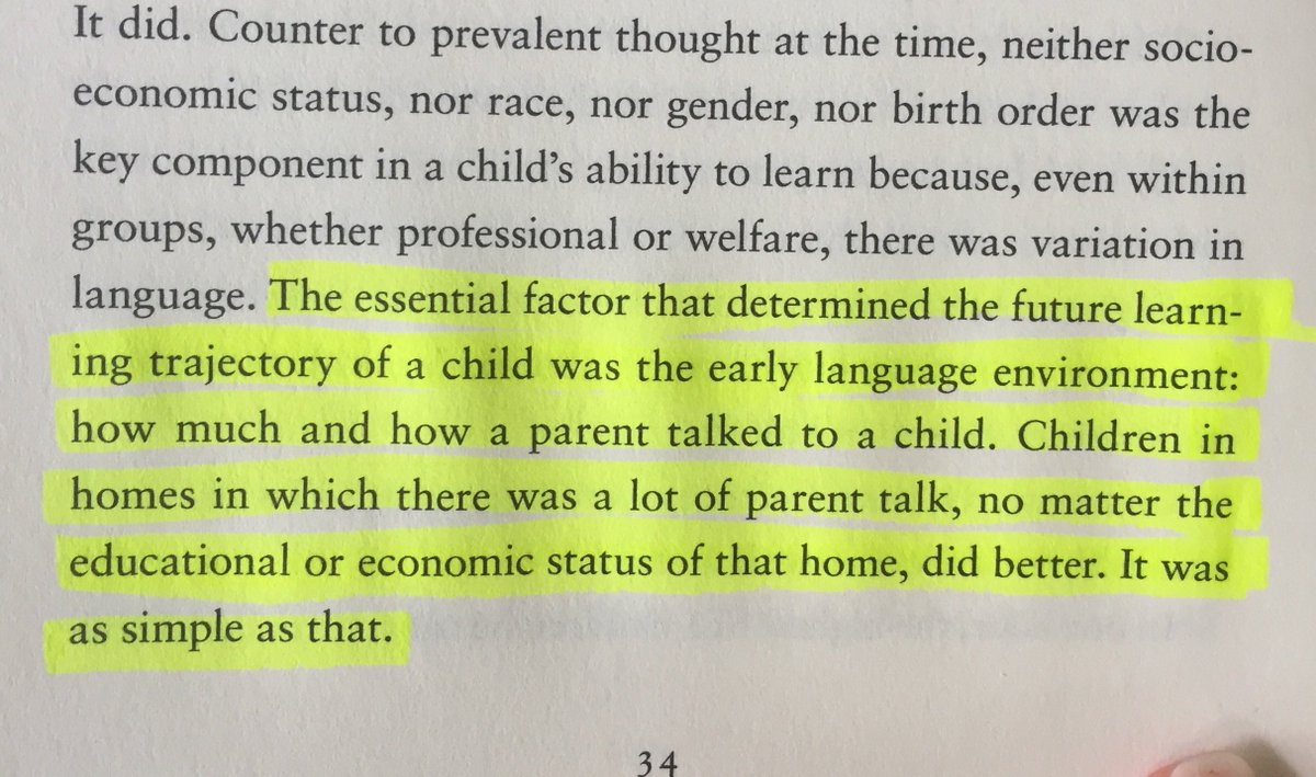 TigheJeanne's tweet photo. From Thirty Million Words by Dana Suskind, MD. SES isn't the whole story in language development and achievement. https://t.co/XQw7LGAiUo
