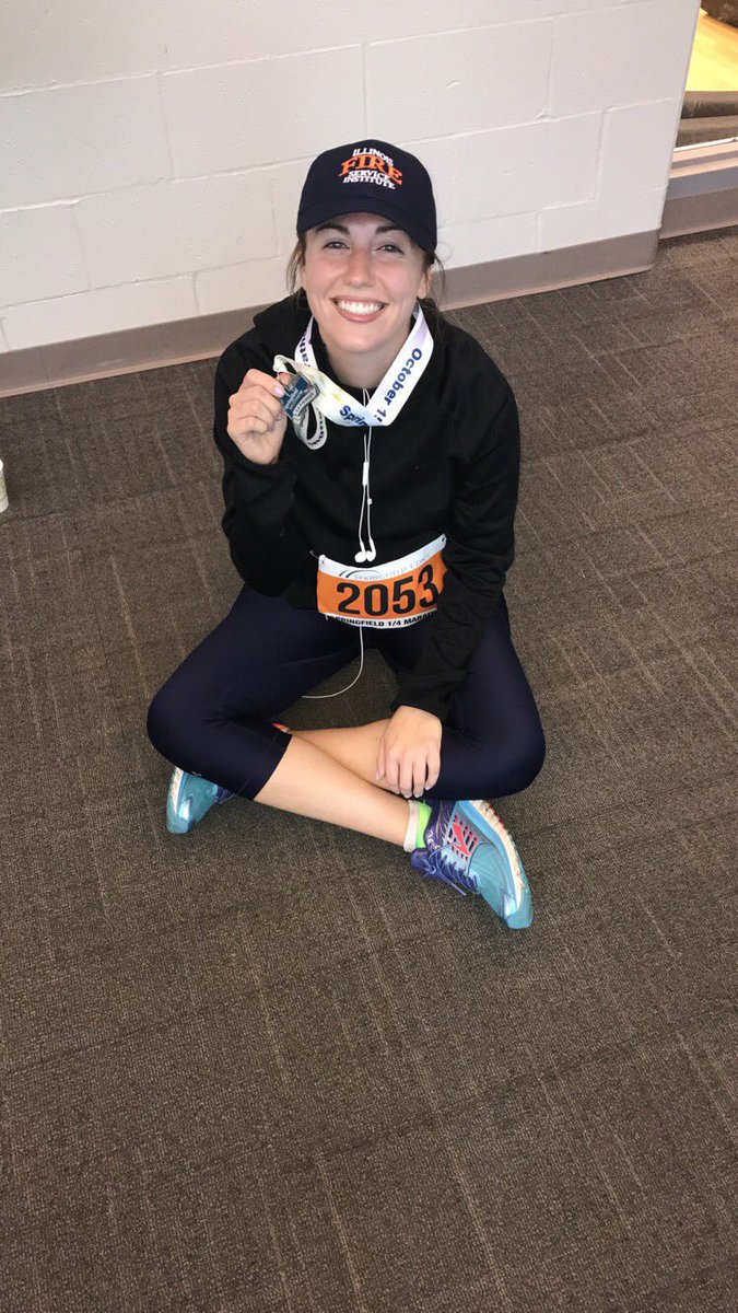 jess_kunz's tweet photo. Got the #SpringfieldMarathon in the books! https://t.co/dibLs1mD5b
