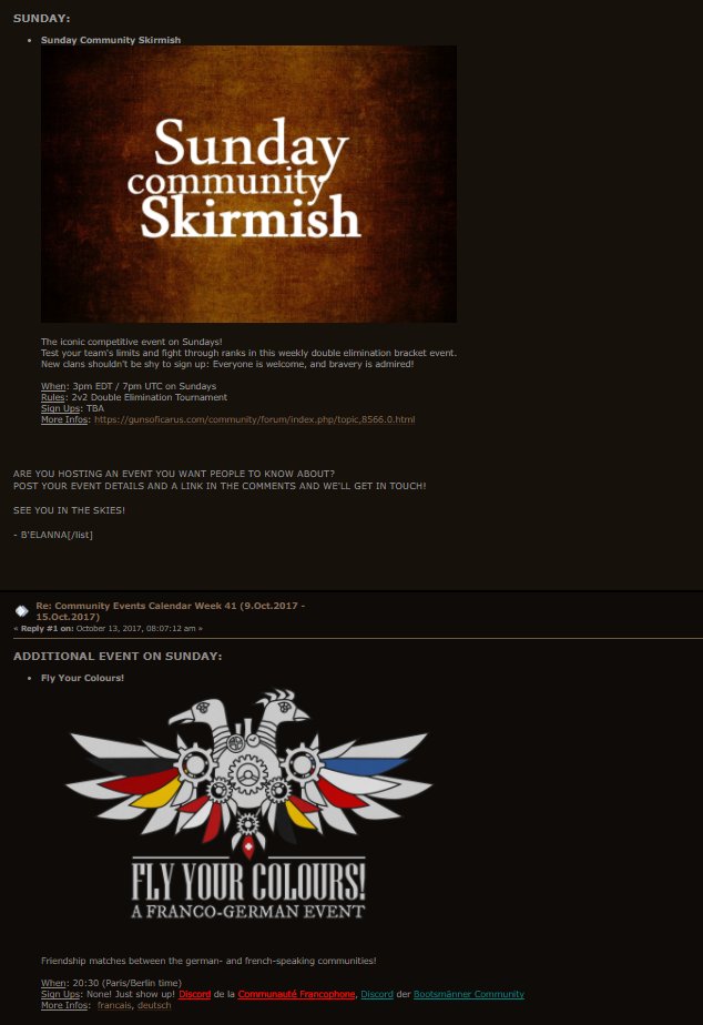 GunsOfIcarus's tweet photo. ๐ Reminder for #SundayFunday
๐ฎ 2pm EDT #FlyYourColours - Franco/German Event
๐ฎ 3pm EDT #SundayCommunitySkirmish - Classic Clan War
#GOIA https://t.co/1fWhoIagf1