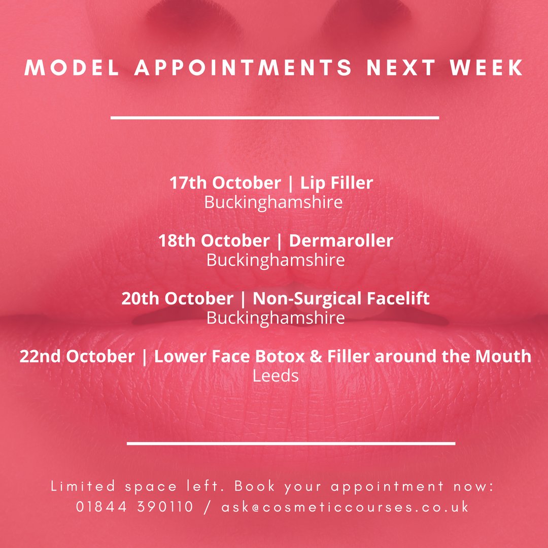 cosmeticcourses's tweet photo. Make plans with us next week! Book in for your last minute appointment: https://t.co/twwAAcy22x #CCmodels https://t.co/WQlHz8VS8y