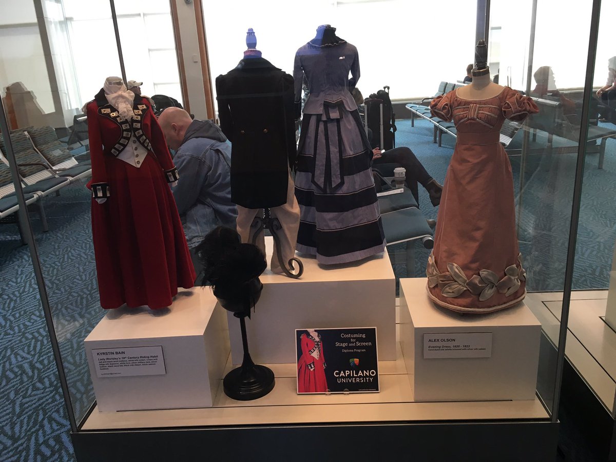 Tantalusrange's tweet photo. Flying to Alberta today for HS visits & so excited to see this exhibit of @CapilanoU Costuming Stage/Screen display @yvrairport #iluvcapu https://t.co/AS0KaEdRJa