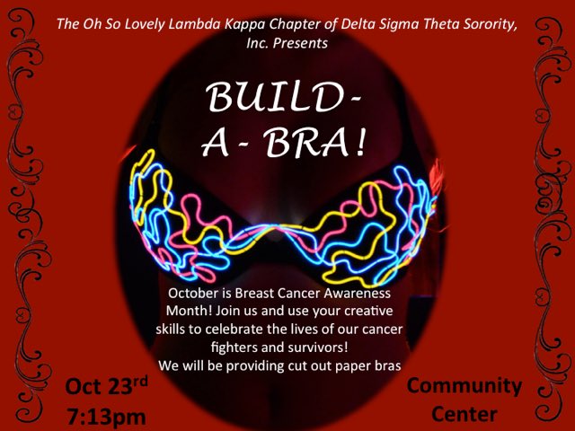 LK_Deltas's tweet photo. Please don't forget that we will be collecting new and lightly used bras for For The Girls Inc at our Build a Bra program on October 23! https://t.co/mUivU6nTS8