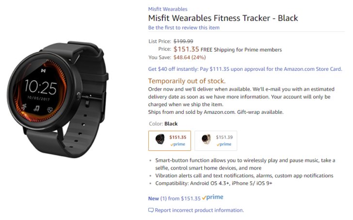 gameboop's tweet photo. [Deal Alert] Misfit's Vapor Android Wear smartwatch appears on… #Android_Wear #Deals #News #amazon https://t.co/96Ge2qYyZF #Android #Game https://t.co/QWABfKWh19