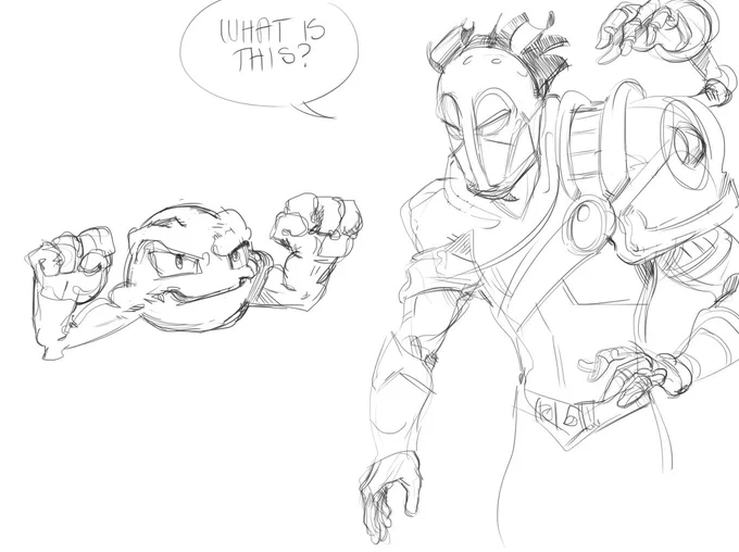 Managed to draw a bit before my stream broke xD #geodude #viktorleagueoflegends #fanart 