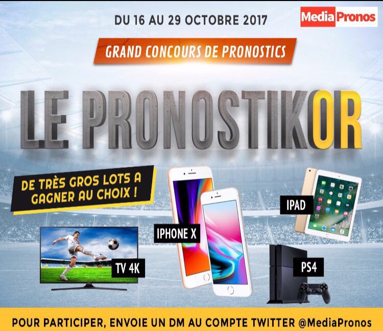 Mediapronos's tweet photo. Allez à 24h du début du gros #concoursMP qui sera élu le #pronostikor ?
Si tu veux l'être ...viens t'inscrire en DM !
#teamParieur https://t.co/bqgI7OYs7N