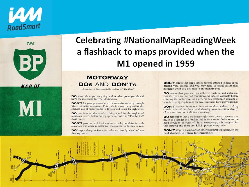 Today marks the start of #NationalMapReadingWeek, look out for more map-themed items this week... Firstly, a map when the #M1 opened in 1959