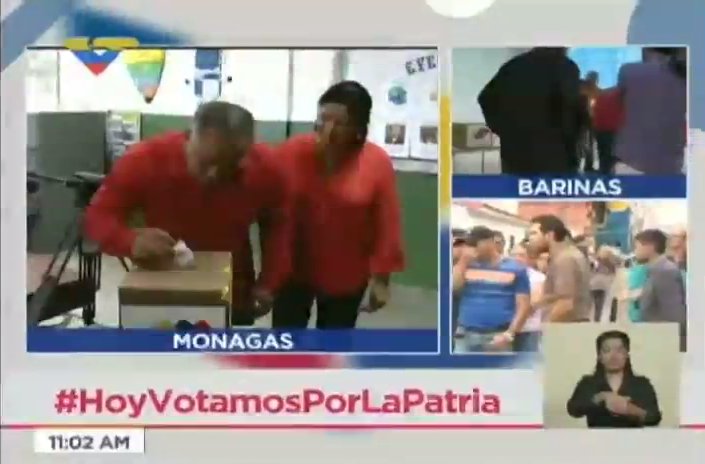 #AEstaHora 11:02 am | Diosdado Cabello ejerce su derecho al voto en el estado Monagas #Regionales2017 #15Oct
