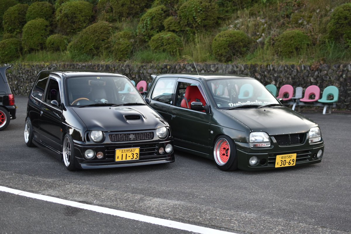 さ い と う 車高短アルトシコかった しかも深緑のほうはペンキでした アルト 京都アルトmt17 T Co Ofzcwrjdxj Twitter