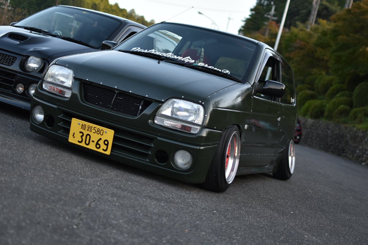 さ い と う בטוויטר 車高短アルトシコかった しかも深緑のほうはペンキでした アルト 京都アルトmt17