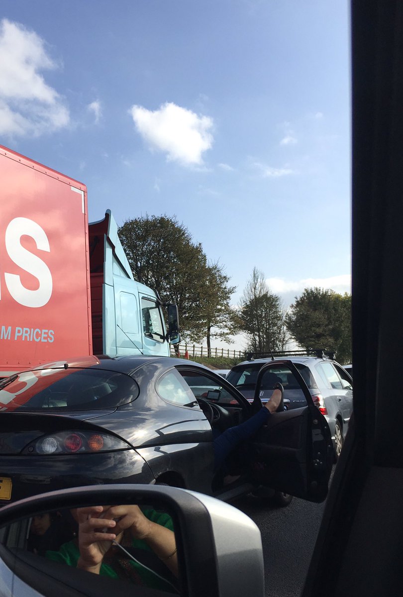 Purvaai's tweet photo. Stuck on the M6 between J18 and 19, for the last hour and a half, gaining life lessons from the zen amongst us like: https://t.co/O79IovupP5