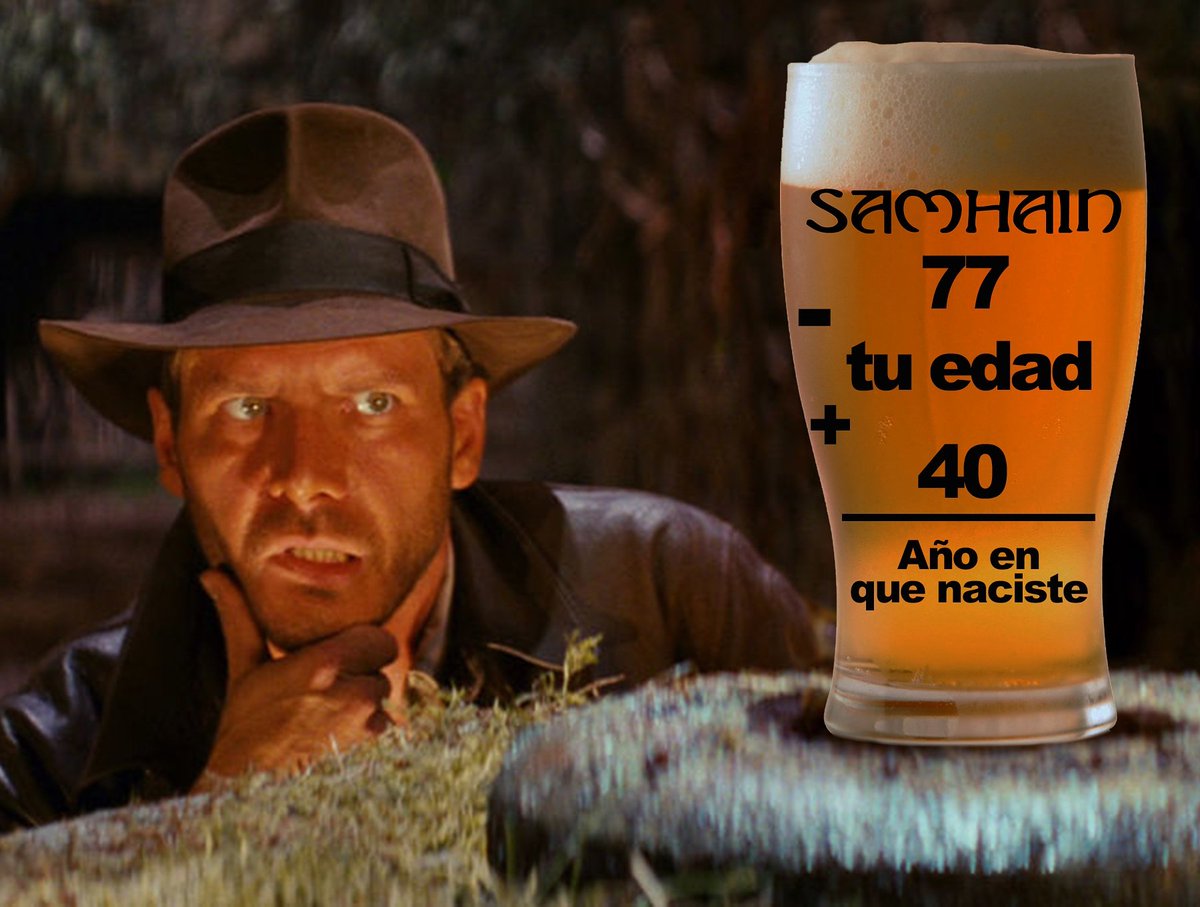 “La fórmula matemática que le quema el sombrero a Indiana Jones. 77 pintas de IPA menos tu edad, más 40 pintas de GOLDEN… el año en que naciste.”
SAMHAIN PUB 🍻👍
 #cervezartesanal #BuenDomingo  #findelargo #DomingoDeGanarSeguidores #jugandoenpublico