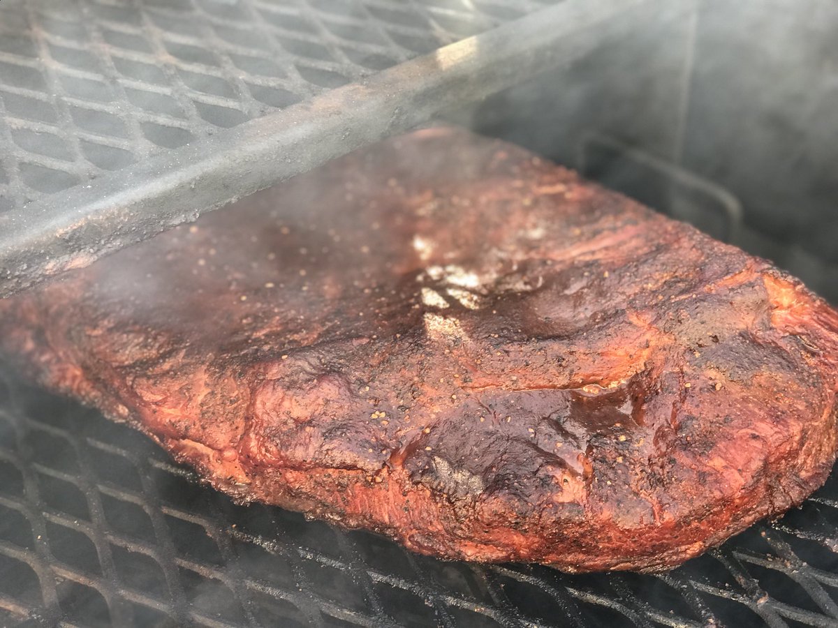 leaderinenergy's tweet photo. #bbq tip...cook maple bacon, mix honey in with a small amt of maple bacon grease and baste your #brisket #slapyomomma good https://t.co/2icdP0M2y1
