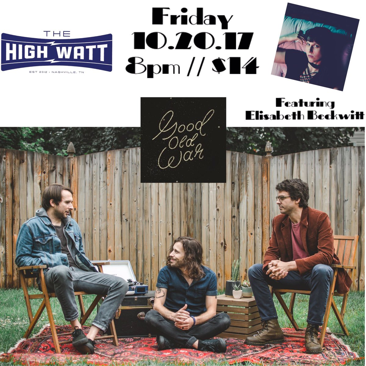ebeckwitt's tweet photo. Wow wow wow opening for @GoodOldWar ๐ฑ๐ FRIDAY 10/20 at @thehighwatt 8pm $14 SEE YOU THERE! #GoodOldWar #TheHighWatt
https://t.co/k6HHEl3NRf https://t.co/FFQ6NVo7lf