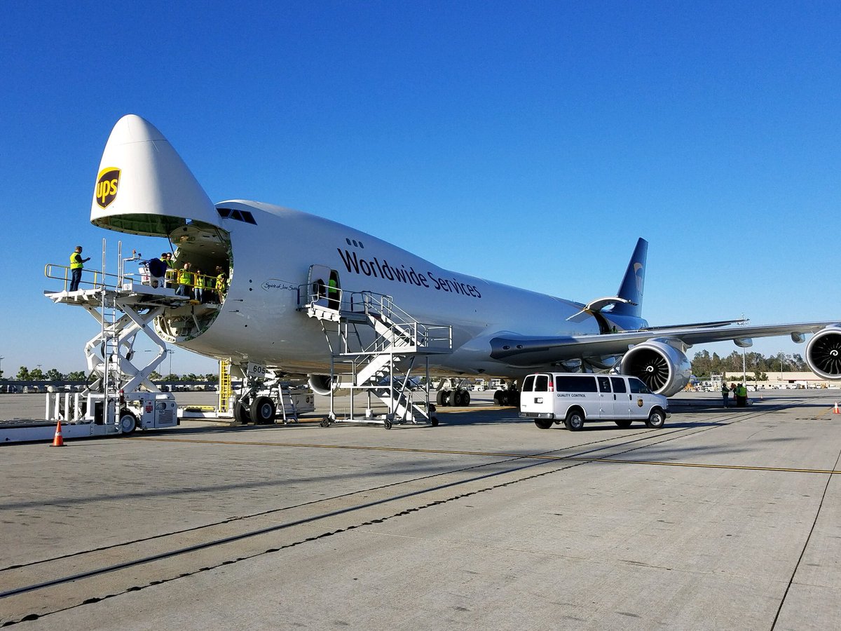 The newest addition to the UPS fleet, the 747-800, arrived in Ontario this morning.  This plane is awesome.