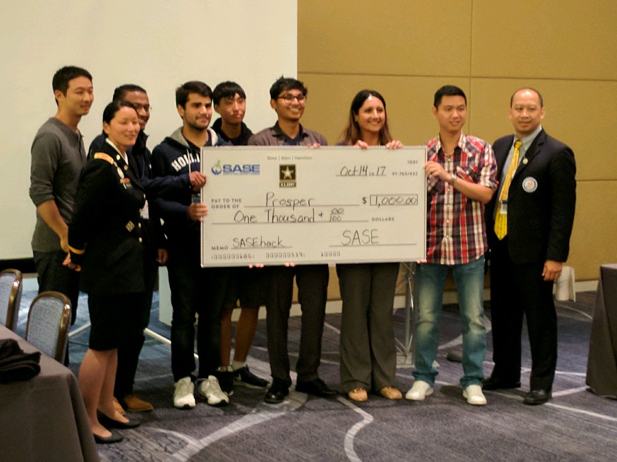 igoobanger's tweet photo. #SASEhack winners...congrats team Prosper!  @BoozDataScience @LifeAtBooz @saseconnect @USArmy https://t.co/NtyKaMeUoD