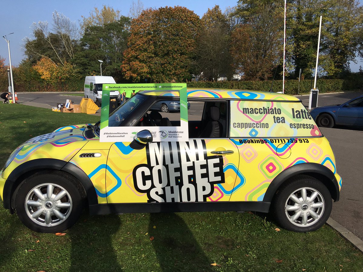 MiniCoffeeShop1's tweet photo. We had a great day! Thank you everyone who supported, ran &amp; drank coffee today at @runmaidstone #MaidstoneHalf #MaidstoneMarathon #ukRunChat https://t.co/u7gWTjKpRE