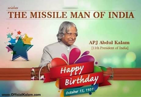 Happy birthday to the most loved President of India, APJ Abdul Kalam 