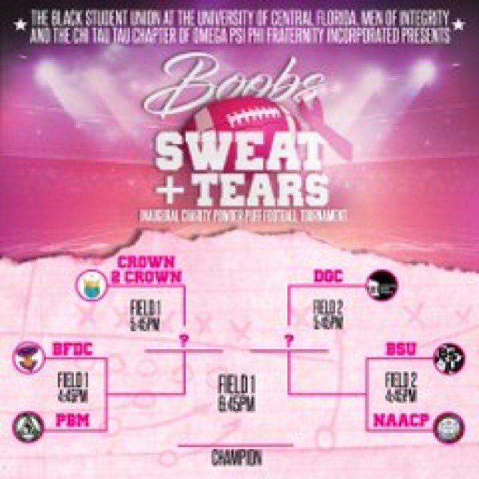 CrownToCrownUCF's tweet photo. Come out and support us today as we compete in the #BSTPowderpuff charity football game! https://t.co/wKuyU7wMgR